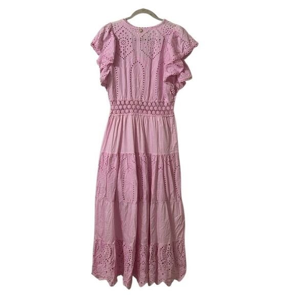 DX Collection Pink Embroidered Cotton Maxi Dress(Size Medium) - Picture 4 of 9